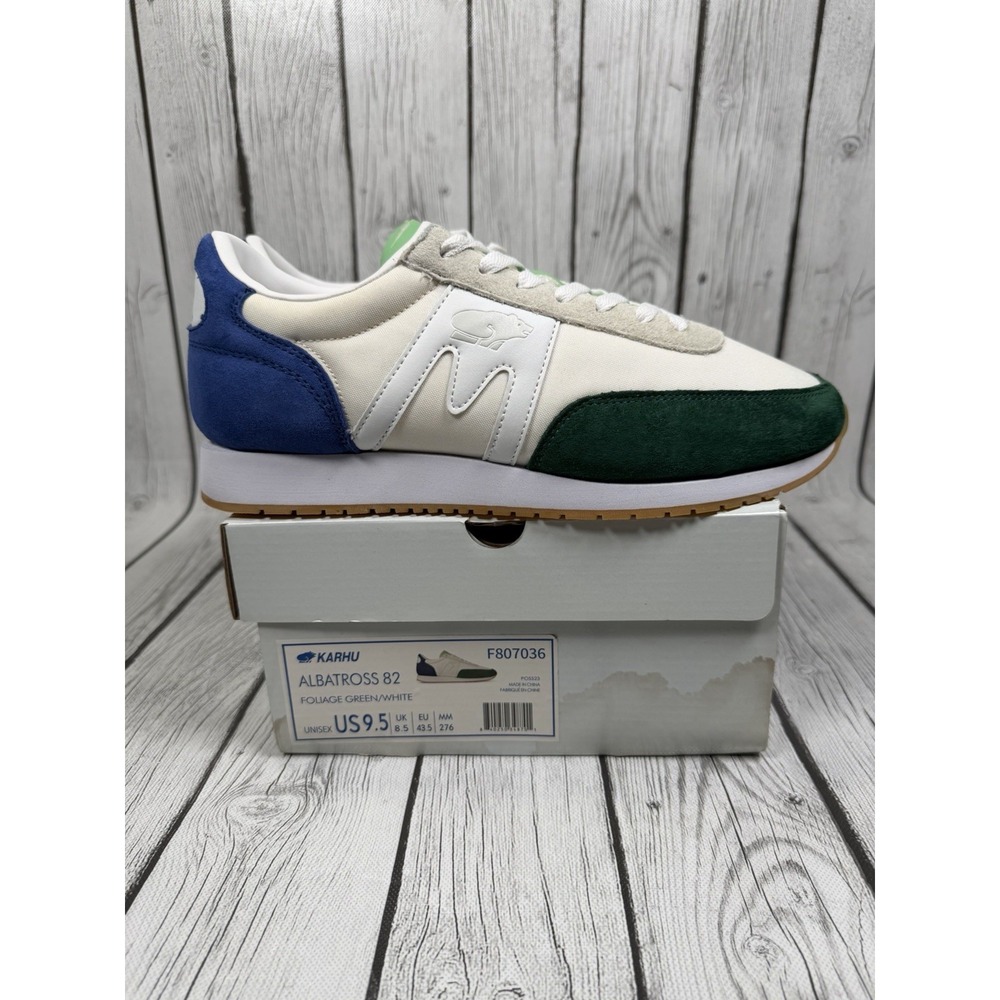Karhu Albatross 82 Foliage Green White Navy F807036 Men's US 9.5 Suede OG Box